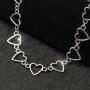 Simple Geometric Hearts Necklace Lolita Choker Chain Cuban Chunky Clavicle Chain Necklace Punk Chic Style Street Fashion Wedding Dress Jewelry for Girls Women