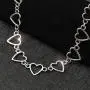 Simple Geometric Hearts Necklace Lolita Choker Chain Cuban Chunky Clavicle Chain Necklace Punk Chic Style Street Fashion Wedding Dress Jewelry for Girls Women