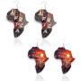 TIANHONGYAN 2 Pairs African Map Natural Wooden Dangle Earrings Ethnic Style African Multicolor Drop Earrings for Women Girls Lightweight Bohemia Style Earrings
