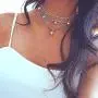 Cathercing Multilayer Lucky Star White Translucent Gemstone Choker Necklace for Women and Girls Vintage Fashion Simple Charm Unique Handmade Jewelry Accessories