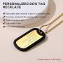 GoldChic Jewelry Personalized USA Flag/Military/Medical Alert ID Dog Tags for Men,Stainless Steel Army Necklace Chain, Independence Day Gift 18K Gold Plated Dog Tags Necklace-Free Text Engrave