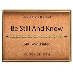 Morse Code Bracelet 14k Gold Plated Beads on Silk Cord Secret Message Be Still and Know Bracelet Gift Jewelry for Her