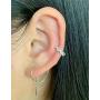 Ofeiyaa 9 Pairs Chain Tassel Earrings Wave Threader Ball Dangle Drop Chain Earrings Set Curved Threader Earrings For Women Girls Silver Gold Tone
