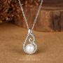 OUFO Crystal Silver Plated Faux Pearl Jewelry Set for Women Necklace and Earrings Pendant Necklaces Sets for Wedding Gifts