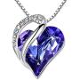 Leafael Infinity Love Heart Pendant Necklace Birthstone Crystal Jewelry Gifts for Women, Silver-tone, 18''+2''