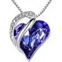 Leafael Infinity Love Heart Pendant Necklace Birthstone Crystal Jewelry Gifts for Women, Silver-tone, 18''+2'' Leafael Infinity Love Heart Pendant Necklace Birthstone Crystal Jewelry Gifts for Women, Silver-tone, 18''+2''