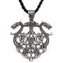 HAQUIL Dragon Necklace - Metal Alloy, Viking Double Dragon Pendant - PU Leather Cord, 19.7''