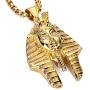 JAJAFOOK Egyptian Jewelry Pharaoh King Pendant Gold Chain Men Necklace