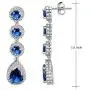 Tear Drop Dangle Earrings AAA CZ Luxury Jewelry Wedding Party, Rhodium Plated