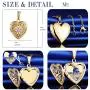MicLee Heart Shape Photo Locket Pendant Necklace Stainless Steel Necklace with 19.7 Inch Cable Chain