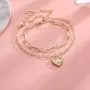 Ursteel Initial Bracelets for Women, 14K Gold Plated Dainty Layered Paperclip Chain Heart Letter Bracelets Personalized Gold Bracelets for Women Girls Jewelry Gifts