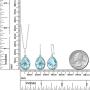Gem Stone King Sterling Silver Blue Topaz Pendant and Earrings Set 22.50 cttw Pear Shape 16X12MM Gemstone Birthstone with 18inches silver Chain