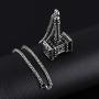Beraspot Titanium Stainless Steel Large Thor Viking Hammer Pendants Necklace for Men Boys,Gold Chain Length:21.6Inch