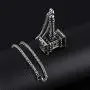 Beraspot Titanium Stainless Steel Large Thor Viking Hammer Pendants Necklace for Men Boys,Gold Chain Length:21.6Inch