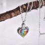 FCZDQ Cremation Jewelry Miss You Forever Birthstone Ashes Necklace Urn Pendant Memorial Keepsake
