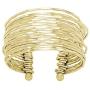 Zad Womens Metal Thin Hammered Bunch Cuff Bracelet (Gold Tone)