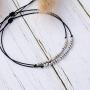 QCQHDU Fuck Off Morse Code Bracelet Jewelry Gift for Friendship Bracelets Gift Stainless Steel Handmade Beads on Silk Cord Gift Set for 2