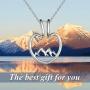 YAFEINI Ring Holder Necklace for Women Girls Open Heart Sterling Silver Snowy Mountain Pendant Keeper Necklace Wedding Engagement Anniversary Keepsake Jewelry Gifts Nurse