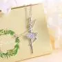 925 Sterling Silver Dancing Ballerina Dancer Ballet Dance Pendant Necklace/Stud Earrings Recital Gift for Teen Girls Women,18''