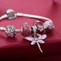EVESCITY Limited Edition Pink Dragonfly Dangle 925 Sterling Silver Bead For Charms Bracelets ♥ Best Jewelry Gifts for Her ♥