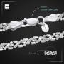 Amberta 925 Sterling Silver 3.5 mm Ball Bead and Bar Chain Bracelet Size 7'' 7.5'' 8'' in