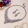 EVER FAITH Austrian Crystal 5 Inch Flower Orchid Branch Banquet Prom Plant Pendant Brooch