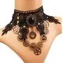MEiySH Lolita Goth Punk Wedding Party Black Steam Punk Gear Choker Necklace
