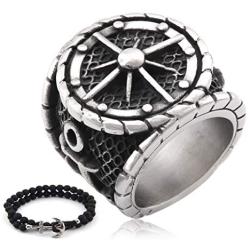 Gungneer Military Anchor Ring for Men Stainless Steel Sailor Compass Symbol US Navy Jewelry Accessory