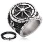Gungneer Military Anchor Ring for Men Stainless Steel Sailor Compass Symbol US Navy Jewelry Accessory