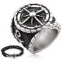 Gungneer Military Anchor Ring for Men Stainless Steel Sailor Compass Symbol US Navy Jewelry Accessory