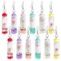 ANDPAI 6 Pairs Handmade Unique Multicolor Dried Flowers Wish Glass Bottle Dangle Drop Earrings Set for Women Girl Party Jewelry Valentines Day Gift