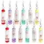 ANDPAI 6 Pairs Handmade Unique Multicolor Dried Flowers Wish Glass Bottle Dangle Drop Earrings Set for Women Girl Party Jewelry Valentines Day Gift