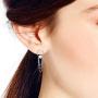 Unique Loops Dangling Chains .925 Sterling Silver Post Drop Earrings