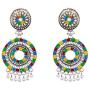 Efulgenz Boho Vintage Antique Gypsy Tribal Indian Oxidized Pearl Drop Enamel Peacock Jhumka Jhumki Earrings Set Jewelry