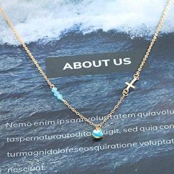 Yalice Fashion Evil Eye Necklace Chain Sideways Cross Choker Necklaces Jewelry for Women and Girls