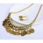 MIXIA Dancing Gypsy Jewelry Ethnic Coin Bib Necklace Drop Earring 2 Pcs Jewelry Set Women Exotic Bohemian Accessories