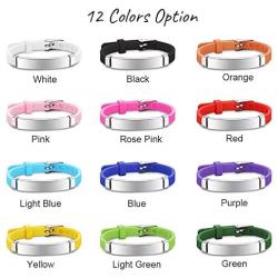 MZZJ Customize Medical Allergy ID Emergency Alert 8MM Rubber Silicone 2 Tone Stainless Steel Adjustable Thin Bracelet Band for Boys Girls,Outdoor Sport Safe Warning Jewelry for Son Daughter,12 Colors