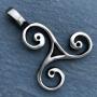 Celtic Jewelry Druid Triskele Triskelion Viking Pewter Mens Womens pendant necklace Amulet Charm for men women unisex w silver ball chain