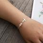 Adflyco Boho Cross Bracelet Silver Pearl Bracelet Hand Chain Jewelry for Women and Girls