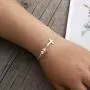 Adflyco Boho Cross Bracelet Silver Pearl Bracelet Hand Chain Jewelry for Women and Girls