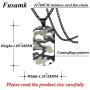 Fusamk Hip Hop Stainless Steel Camouflage Dog Tag Pendant Chain Necklace