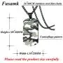 Fusamk Hip Hop Stainless Steel Camouflage Dog Tag Pendant Chain Necklace Fusamk Hip Hop Stainless Steel Camouflage Dog Tag Pendant Chain Necklace