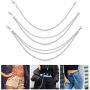 9 Pieces Punk Layered Eboy Necklace Jeans Wallet Pants Chain Earring Set