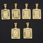 Hermah 26 Gold Plated Square Capital Initial Letter Charm Pendant Necklace for Men Women Box Steel Chain 18-22inch