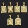 Hermah 26 Gold Plated Square Capital Initial Letter Charm Pendant Necklace for Men Women Box Steel Chain 18-22inch