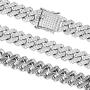 GOLD IDEA JEWELRY Hip Hop Heavy 14k Gold Plated /white gold Plated Full Iced Out Miami Cuban Link Chain Necklace or Bracelet 12MM