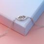 925 Sterling Silver Blue Evil Eye Double Strand Bracelet Necklace Stud Earrings Jewelry for Women Girls Ladies
