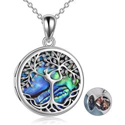 ONEFINITY Tree of Life Locket Necklace Sterling Silver Locket Necklace That Holds Pictures Tree of Life Locket Pendant Valentines Day Gifts for Women Wife Girlfriend