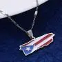 Stainless Steel Trendy Enamel Puerto Rico Map Pendant Chain for Women Puerto Ricans Map Charm Jewelry Stainless Steel Trendy Enamel Puerto Rico Map Pendant Chain for Women Puerto Ricans Map Charm Jewelry
