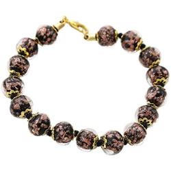 GlassOfVenice Murano Glass Sommerso Bracelet - Black